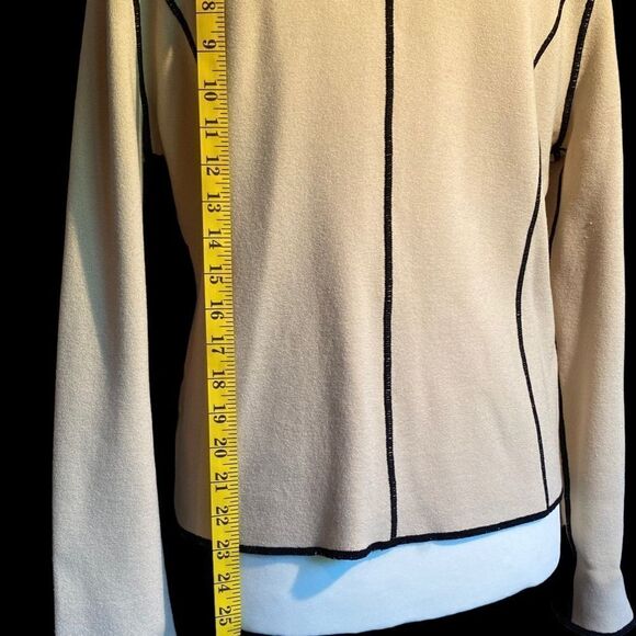 0201 Vintage ANNE KLEIN Cream and Black Wool Blazer Size L NWT - Picture 4 of 9